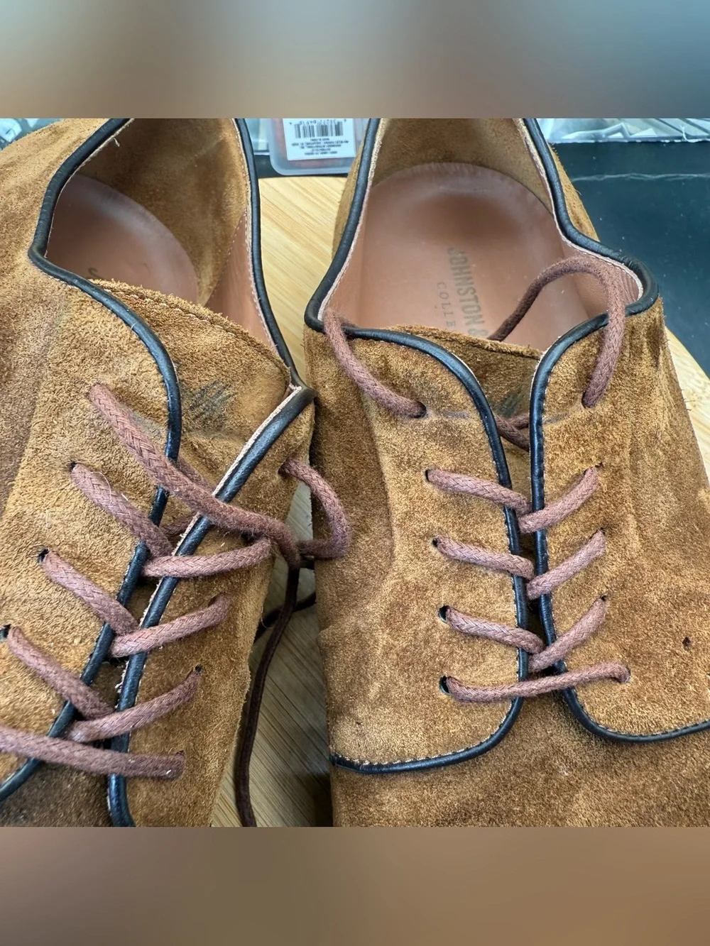 JOHNSTON & MURPHY MEN'S HARTFORD PLAIN TOE OXFORD SNUFF SUEDE SZ 12